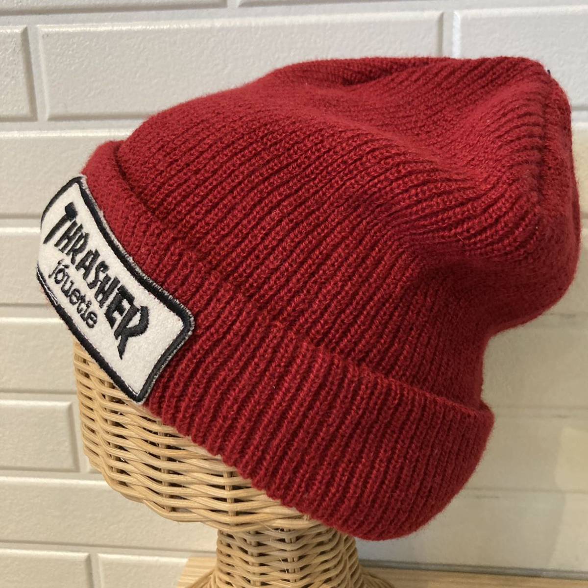 jouetie ジュエティ THRASHER スラッシャー コラボ ニット帽 ニットキャップ 帽子 ワッチ ワッペンロゴ 日本製 玉mc1969_画像3