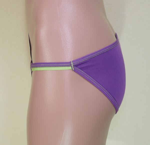 送料無料 デイリーユース用 超浅 ひも ビキニ 紫クロッチ黄緑 Lサイズ ショーツ パンティー pantiesの画像8