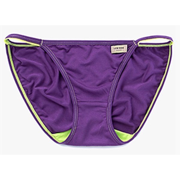 送料無料 デイリーユース用 超浅 ひも ビキニ 紫クロッチ黄緑 Lサイズ ショーツ パンティー pantiesの画像10
