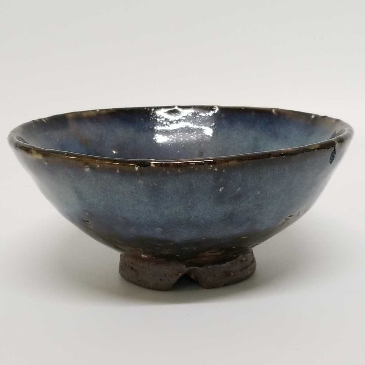 .70) Hagi . mountain root Kiyoshi . blue Hagi rice bowl .. tea cup unused new goods including in a package welcome 