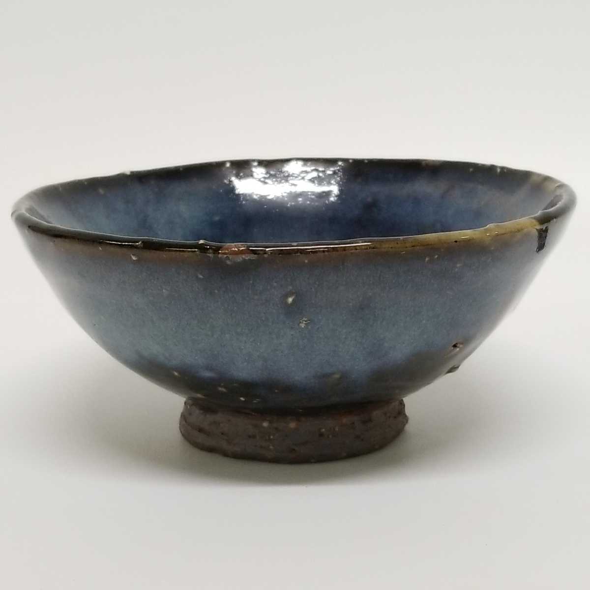 .70) Hagi . mountain root Kiyoshi . blue Hagi rice bowl .. tea cup unused new goods including in a package welcome 