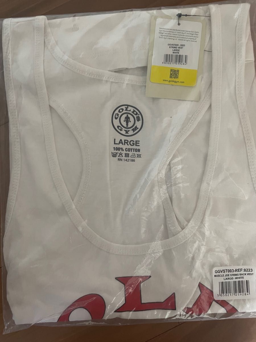 ゴールドジム タンクトップゴールドジム タンクトップ Golds Gym Muscle Vest-L/WH トレーニングウェア