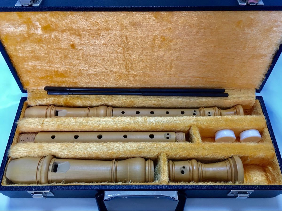  free shipping YAMAHA[YRA-61][YRS-61] Alto & soprano recorder 2 pcs set case attaching 