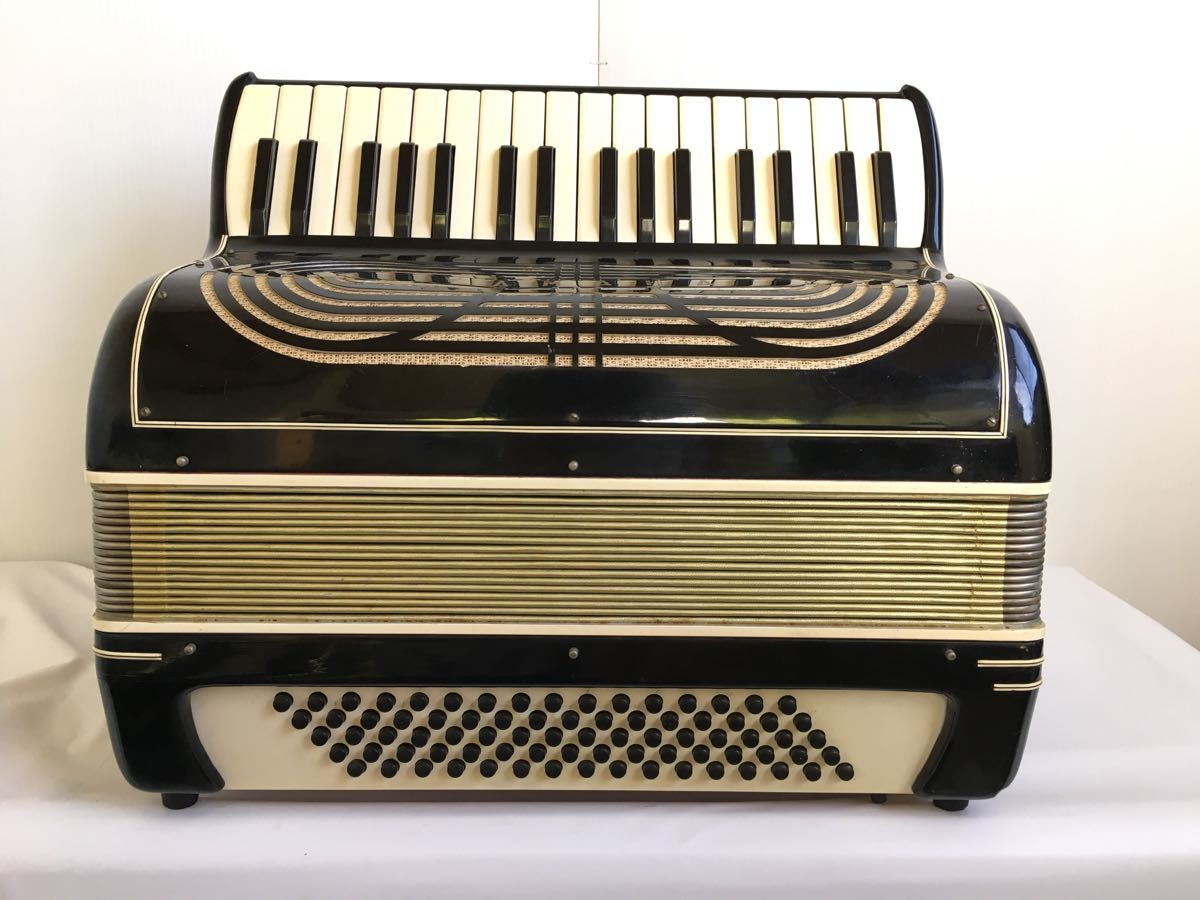  free shipping YAMAHA( Yamaha ) accordion [Steel Reeds]34 keyboard 80 base present condition pick up returned goods un- possible hard case attaching 