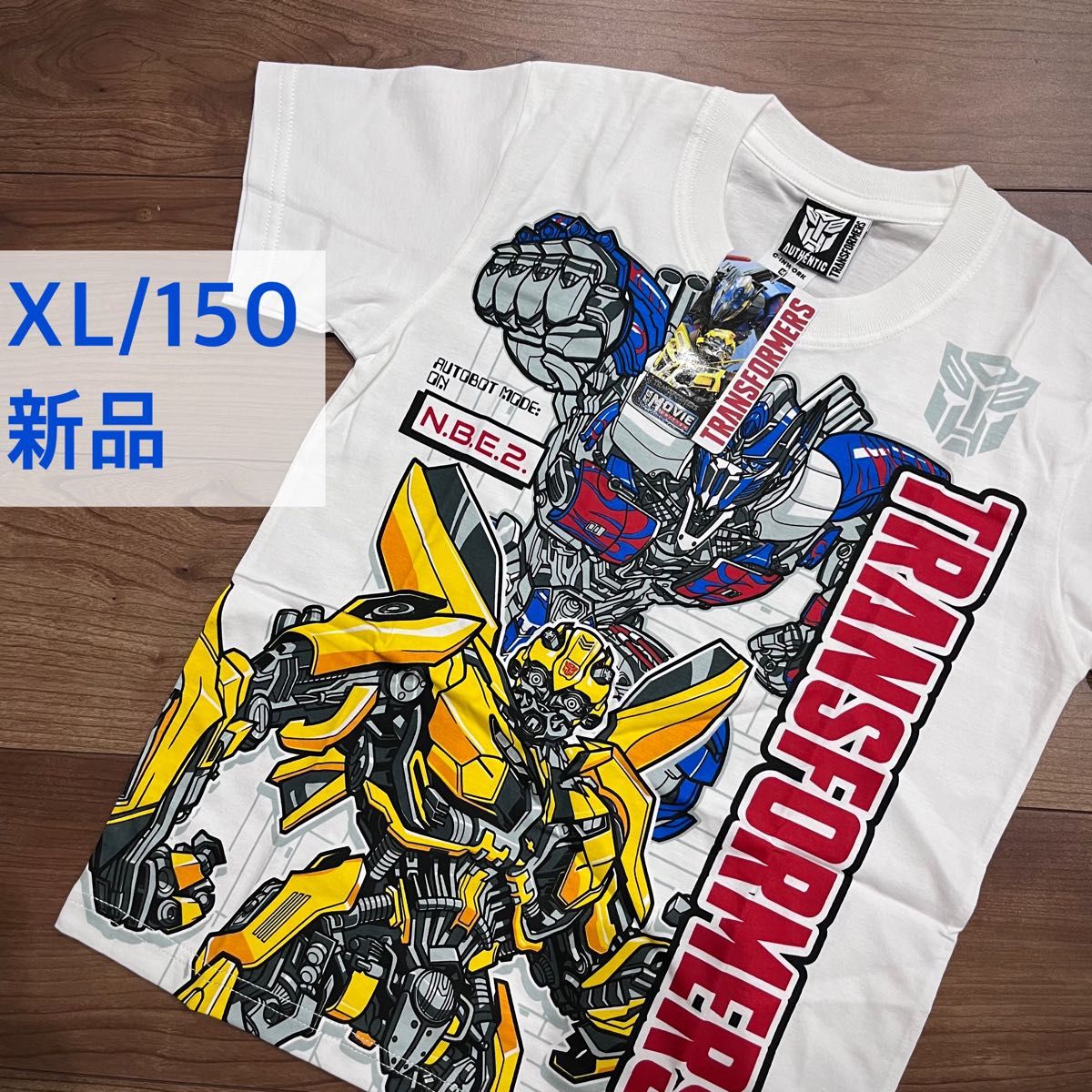 新品ライセンス商品 XL 150相当 白ロゴ半袖Tシャツ トランスフォーマー