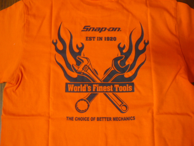 ☆Snap-on☆スナップオン☆正規品☆半袖☆Tシャツ☆FIRE☆ファイア☆World's Finest Tools☆オレンジ☆Sサイズ☆新品未使用☆ _画像9