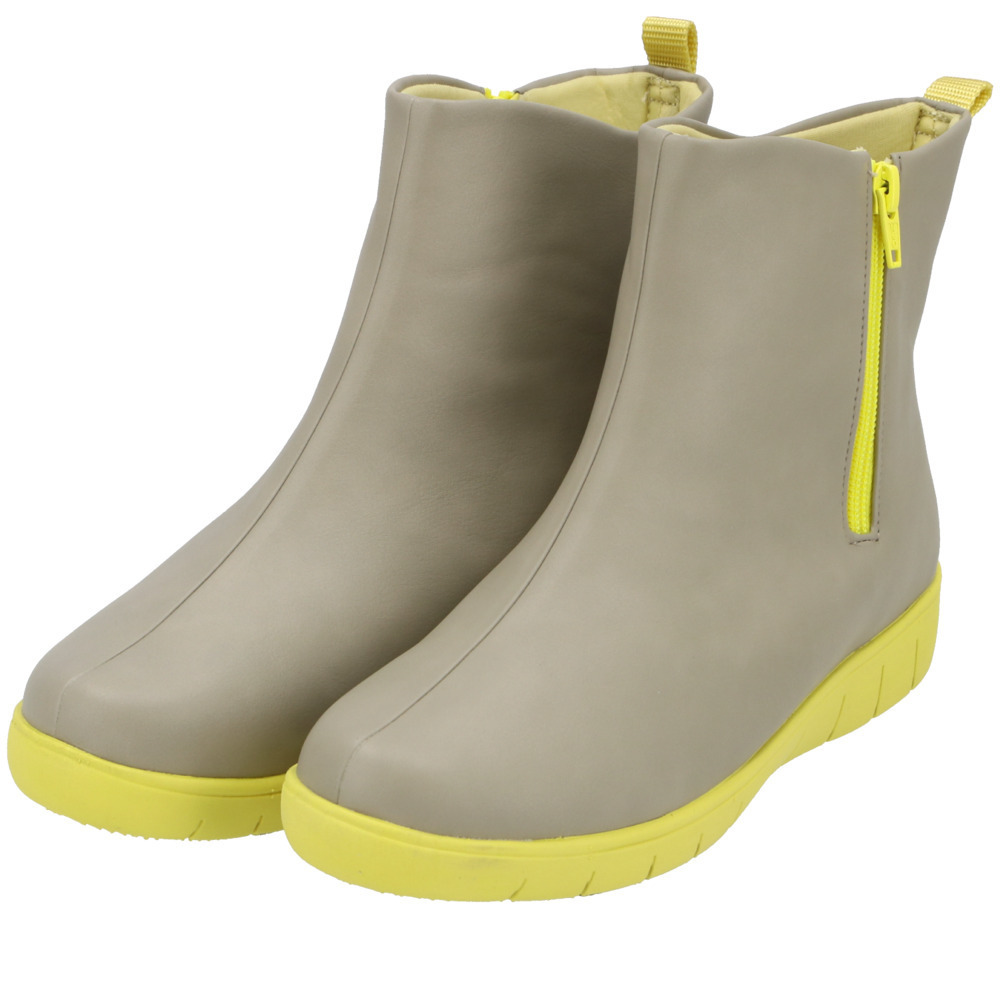 * khaki * M size rain boots lady's Short mail order stylish lovely water-repellent is . water ..... colorful put on footwear .... water ..