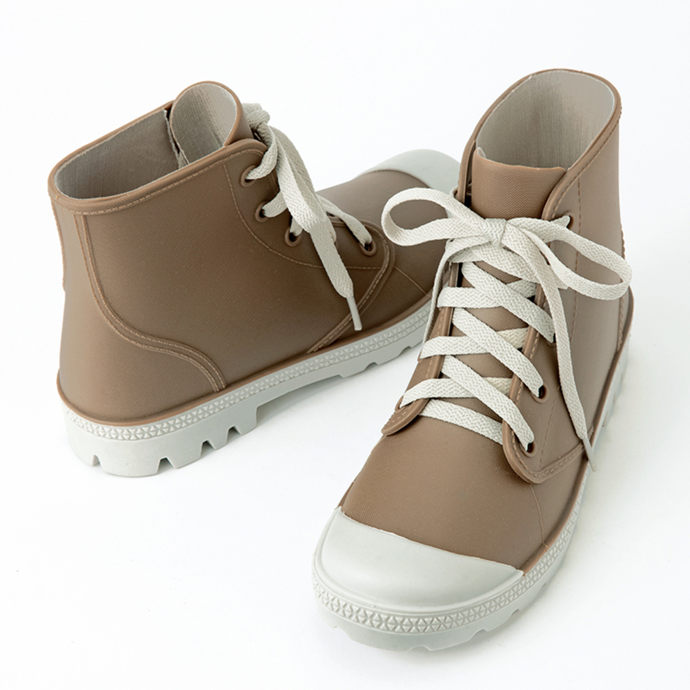 * 002 beige * LL size (26~26.5cm) * middle cut rain shoes rain shoes sneakers men's lady's brand 