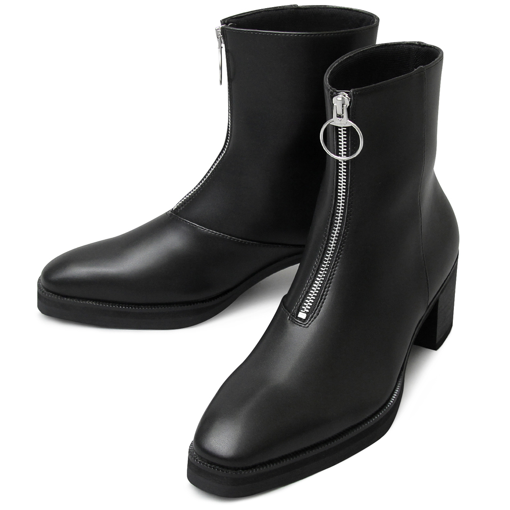 ☆ BLACK ☆ Mサイズ(26.0-26.5cm) ☆ glabella Front Zip Heel Boots グラベラ ブーツ メンズ glabella GLBB-215 ブランド