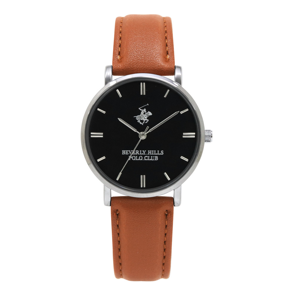 * sv/ black / Brown * BEVERLY HILLS POLO CLUB wristwatch 36mm wristwatch men's lady's brand POLO CLUB Polo Club stylish adult 