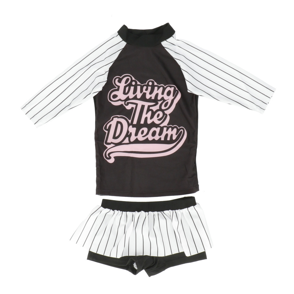 ☆ Bタイプ×ブラック ☆ S(90cm) ☆ 水著 lyswim202 キッズ 水著 女の子 セパレート 上下セット 女 女子 2點(diǎn)セット セット