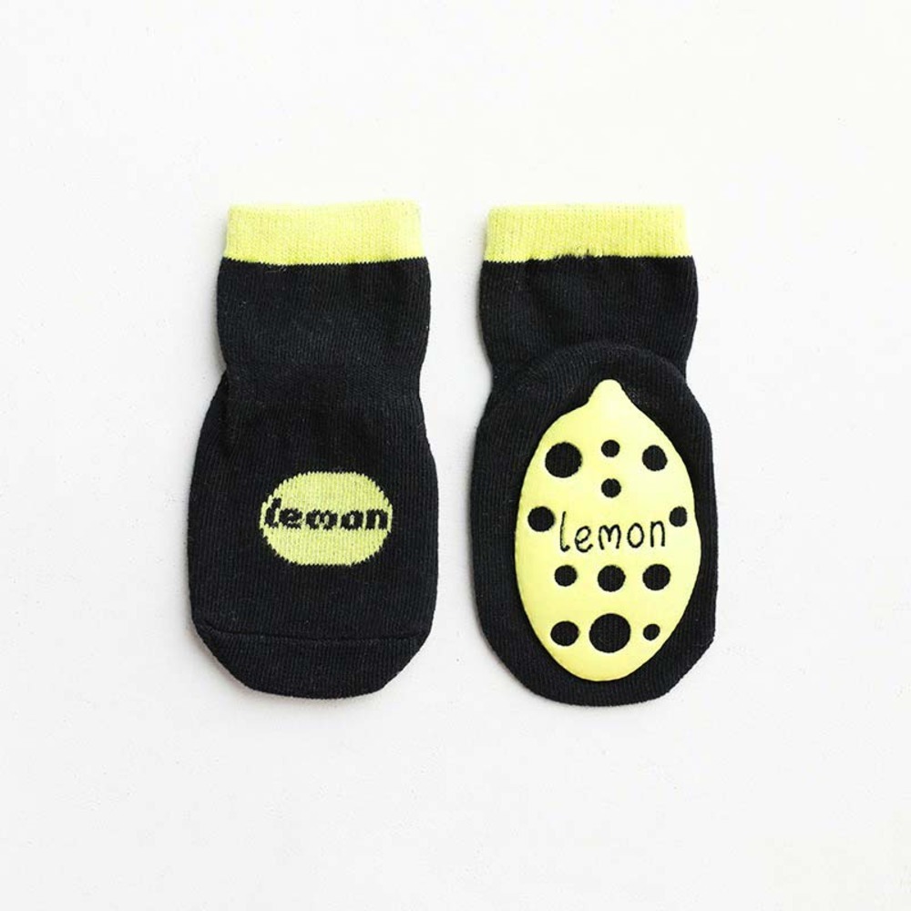 * lemon * M size (12cm) * Kids socks slip prevention sesocks04 baby socks slip prevention socks Kids shoes under baby socks 