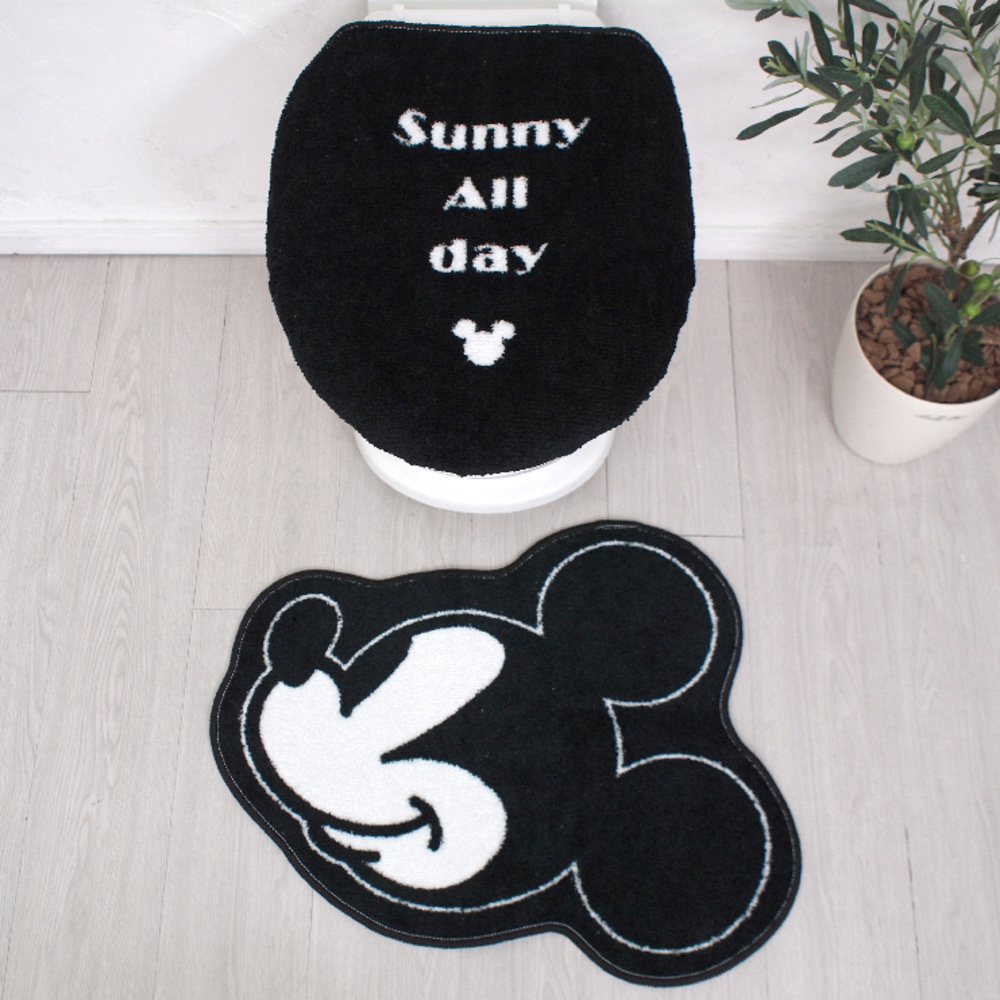 * Mickey 2 * character toilet 2 point set toilet mat set stylish toilet cover cover 2 point set character adult lovely 