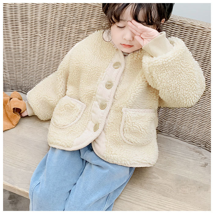 ☆ ブラウン ☆ 90cm ☆ ボアジャケット 女の子 可愛い coat22 ボアジャケット 子供 裏起毛 もこもこ 女の子 ボア ジャケット あったかい_画像6