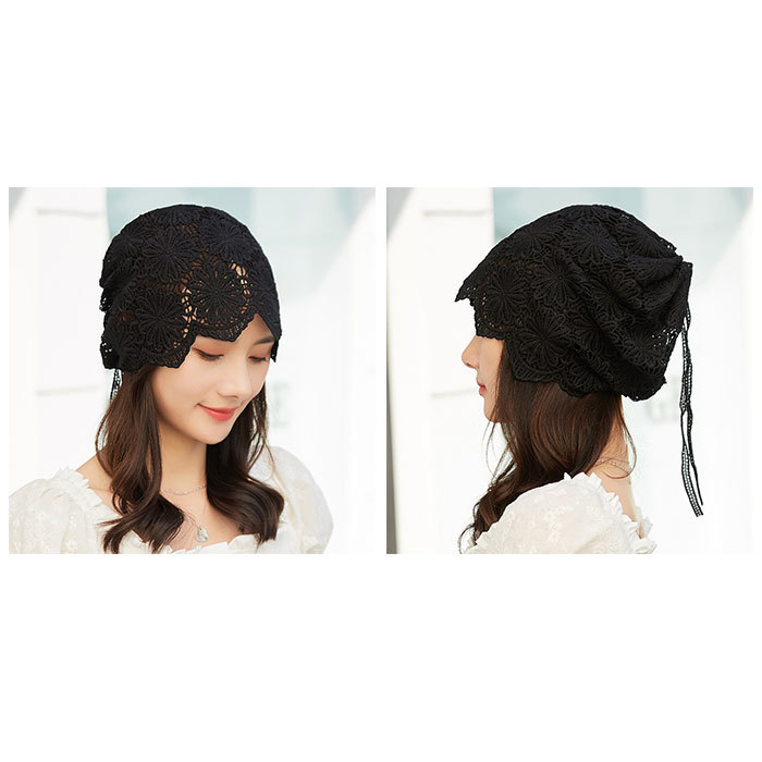 ☆ レッド ☆ 帽子 レディース kbeanie14 レースヘアキャップ レディース 帽子 レース ケア帽子 医療用帽子 ヘアキャップ 通気性_画像6