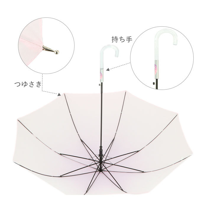 ☆ 13570.ピンクxパープル ☆ amusant sous la pluie レディース耐風長傘 60cm 傘 レディース 長傘 おしゃれ 60cm ワンタッチ 8本骨_画像5