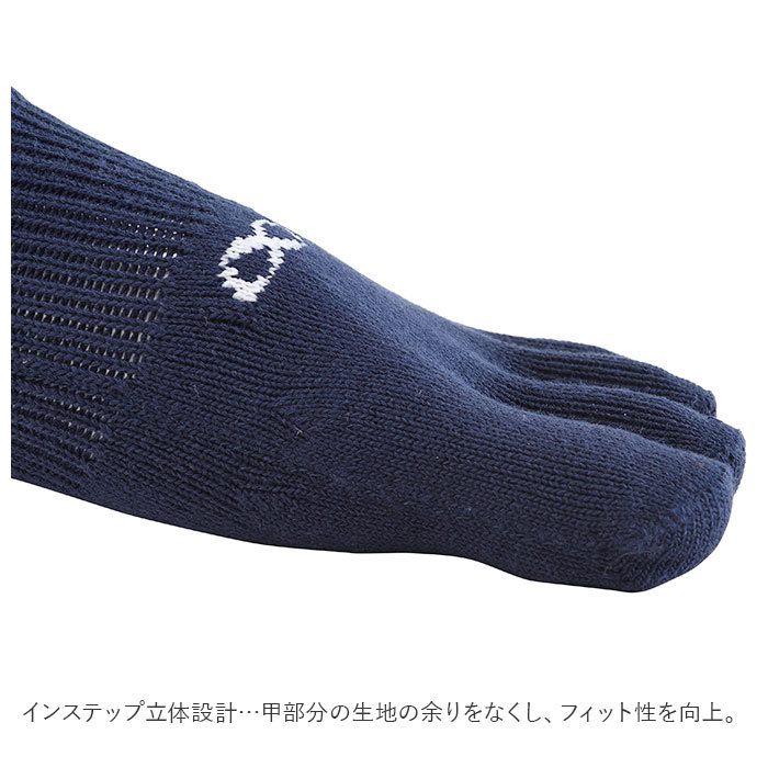 * navy * M(24-26cm) *a-ru L RxL SOCKS RNS5004 EVO-FM 5 fingers middle height RxLa-ru L socks running Short 