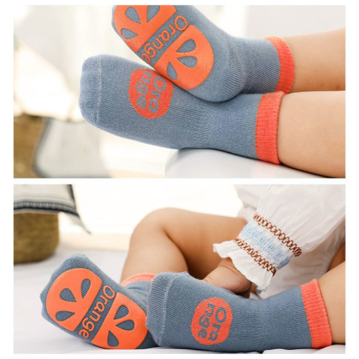 * orange × Heart * M size (12cm) * Kids socks slip prevention sesocks04 baby socks slip prevention socks Kids shoes under 