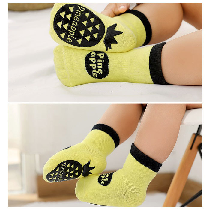 * lemon * M size (12cm) * Kids socks slip prevention sesocks04 baby socks slip prevention socks Kids shoes under baby socks 