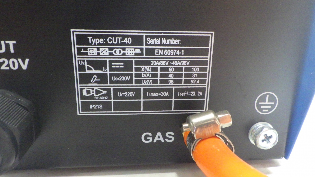 中古 プラズマカッター DC INVERTER PLASMA CUTTER CUT-40 通電のみ確認OK！_画像5