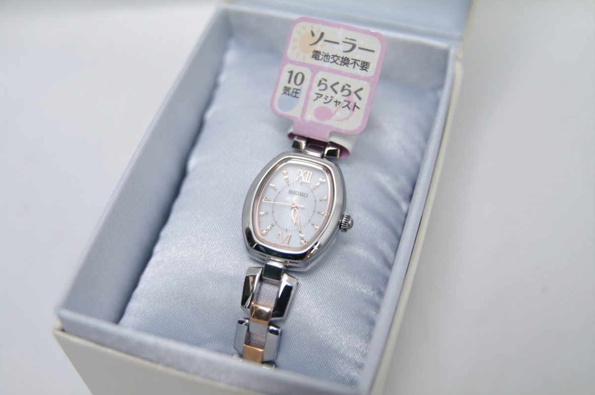 セイコー セレクション ソーラー SWFA179 V117-0ED0 レディース 腕時計 中古 美品 裏蓋刻印あり SEIKO