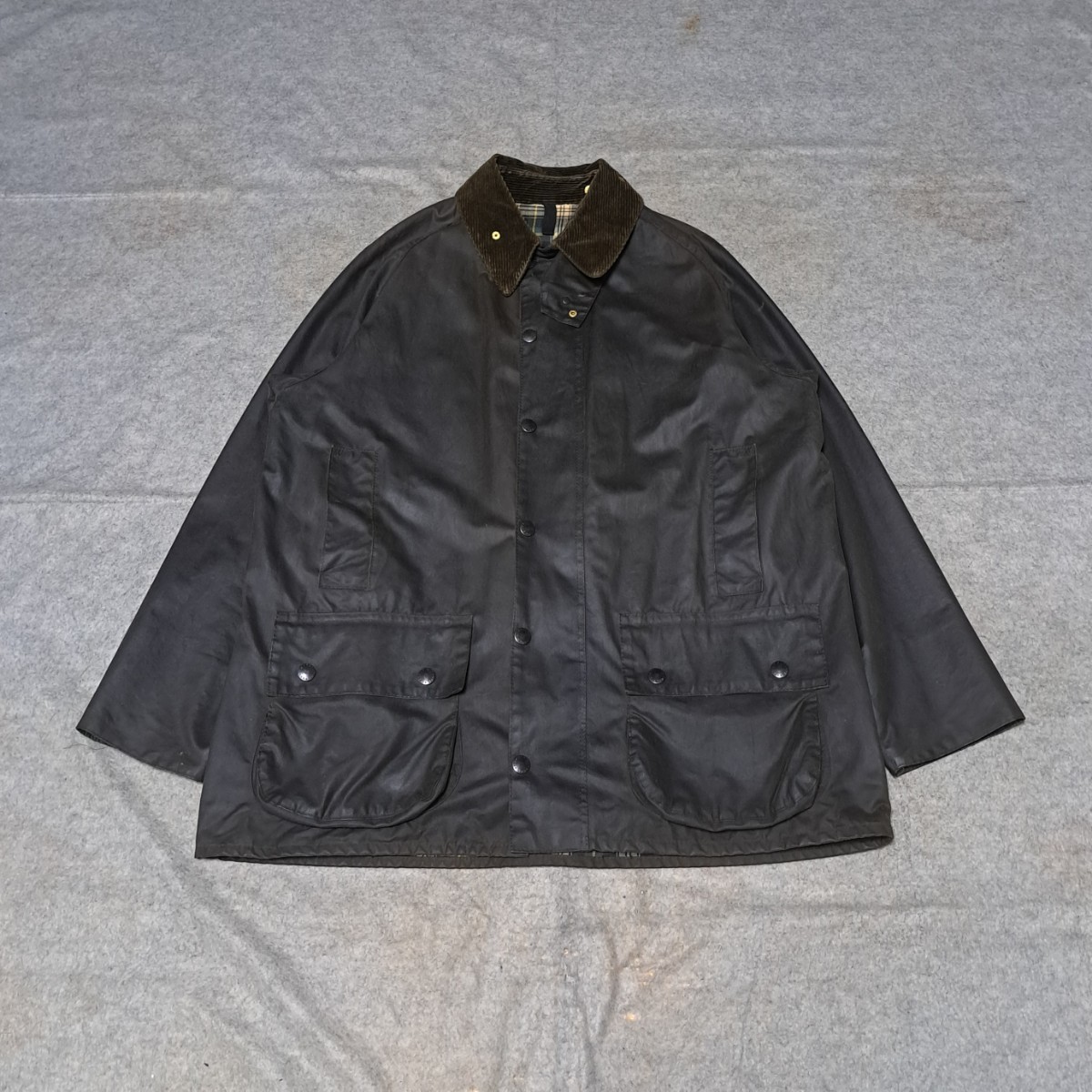 80s 美品 オーバーサイズ バブアー 44 ムーアランド moorland Barbour ビューフォート ソルウェイジッパー 90s|