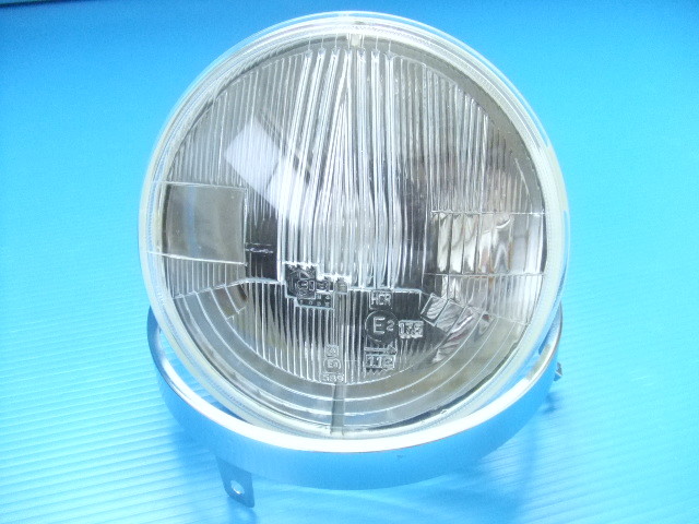新品 カワサキ リム付き シビエ Zビーム ヘッドライト 丸目 丸型 丸形180パイ 180mm當(dāng)時物1舊車 Z1 Z2 W3 Z400FX Z650 Z750FX KH500 Z550FX