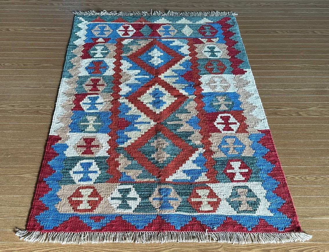 【150ｘ 103】イラン直輸入★シーラーズ産キリム・KILIM■2953-24-H_画像3