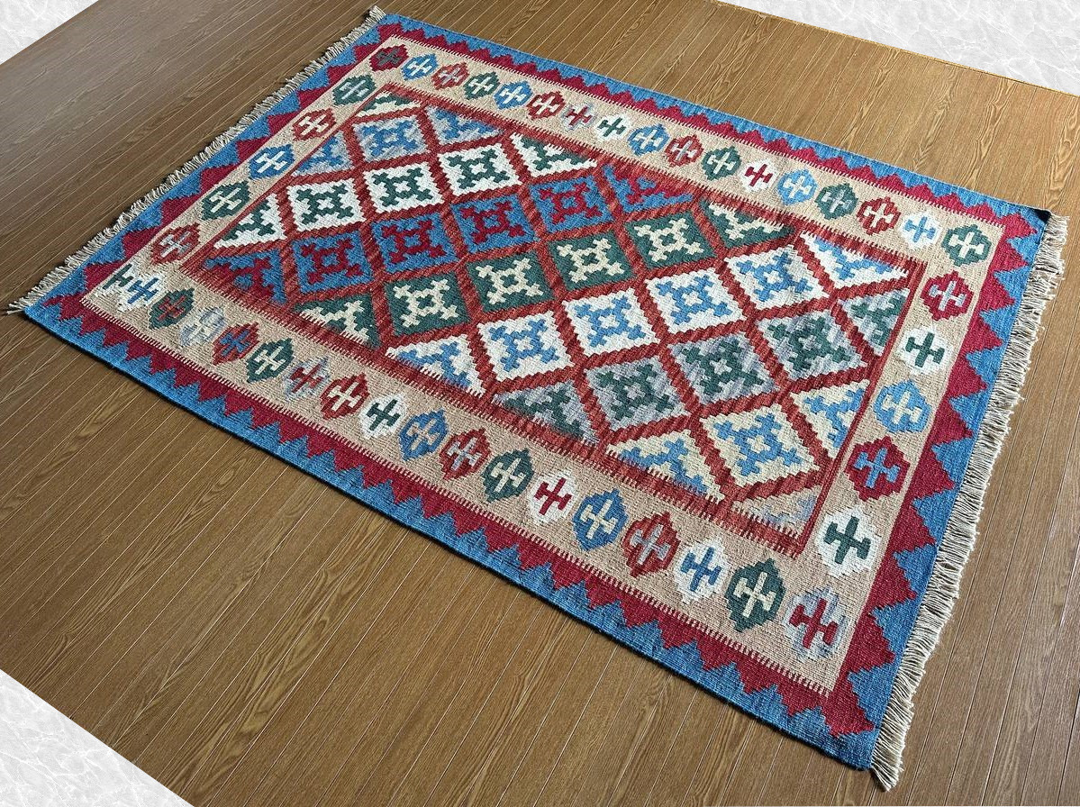 【200×150】イラン直輸入★シーラーズ産キリム・KILIM■3041-50-H家具、インテリア