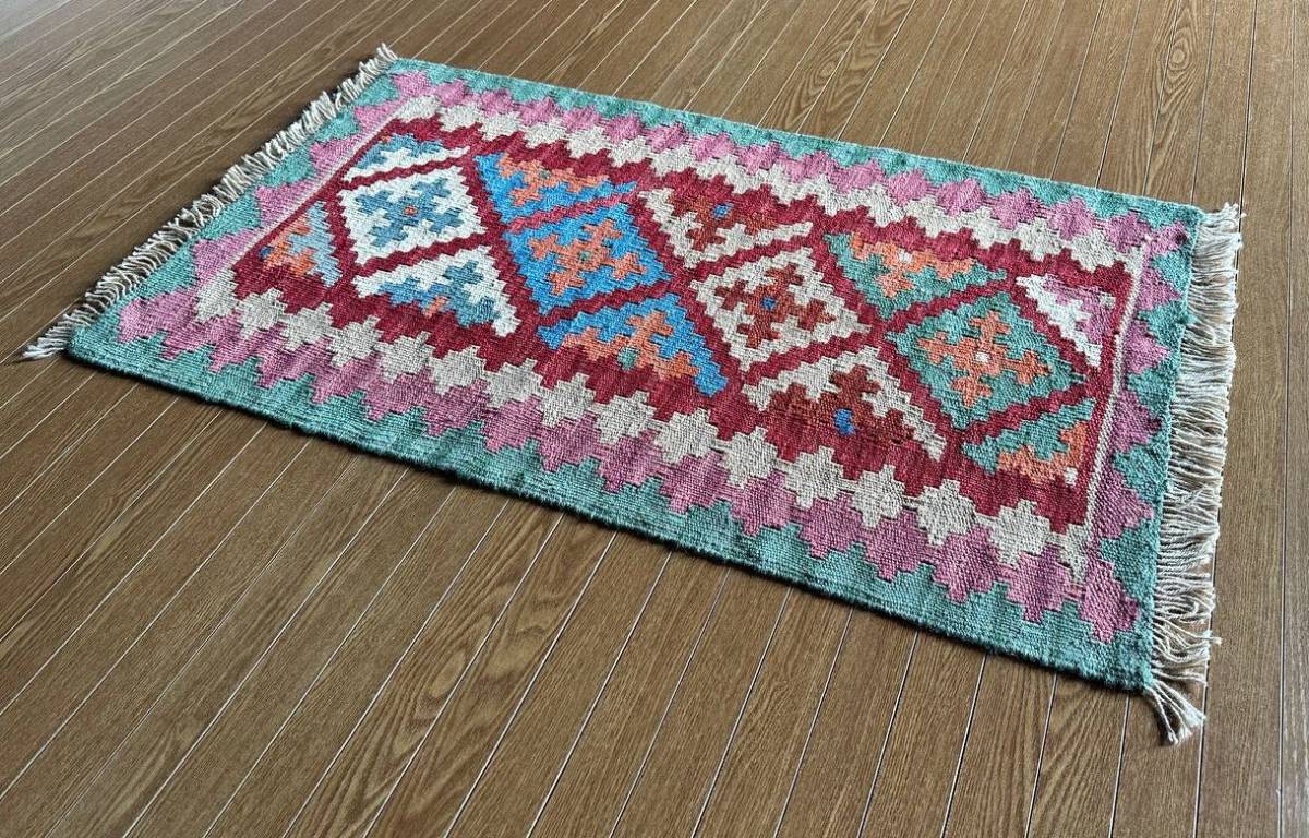 在庫一掃】 【100 60】イラン直輸入☆シーラーズ産キリム・KILIM□2906