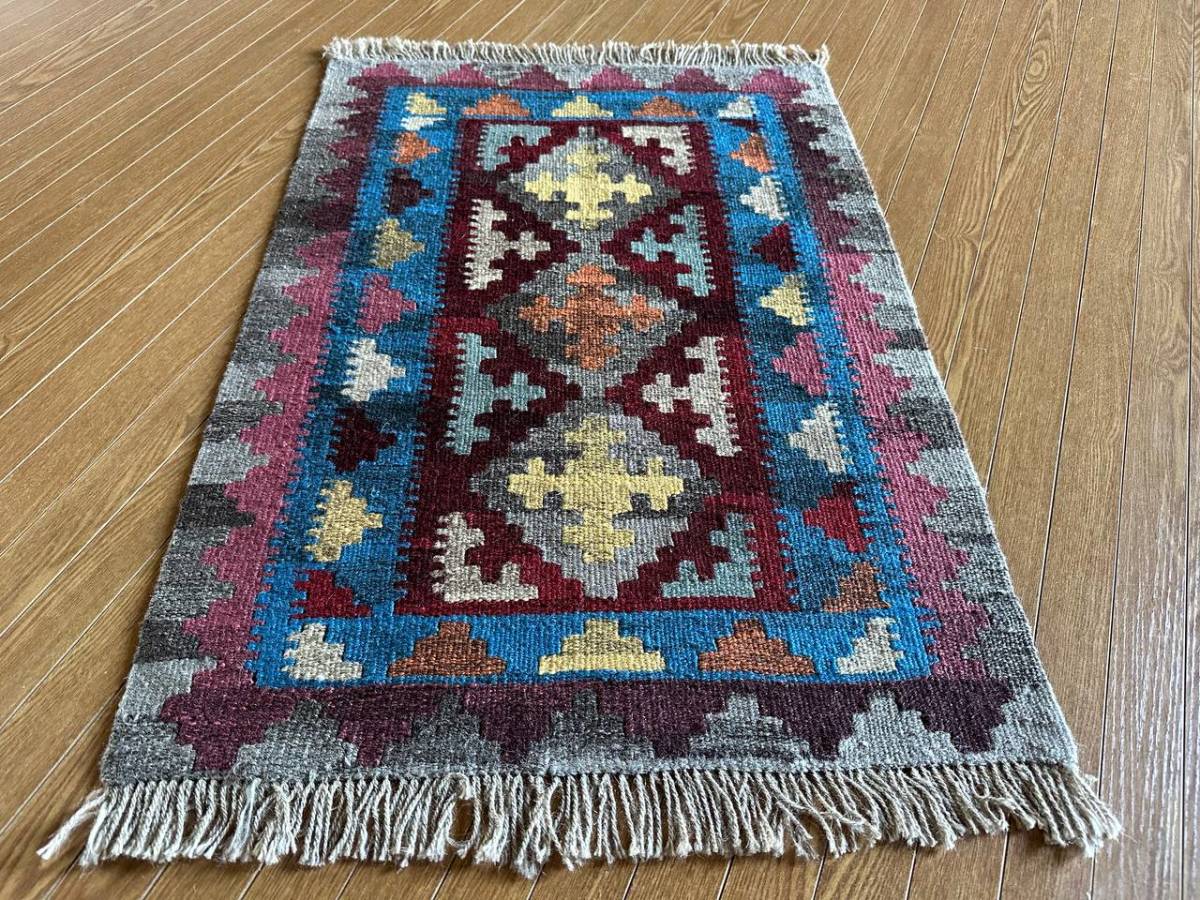 【85 ｘ 60】イラン直輸入★シーラーズ産キリム・KILIM■2927-12-H_画像3