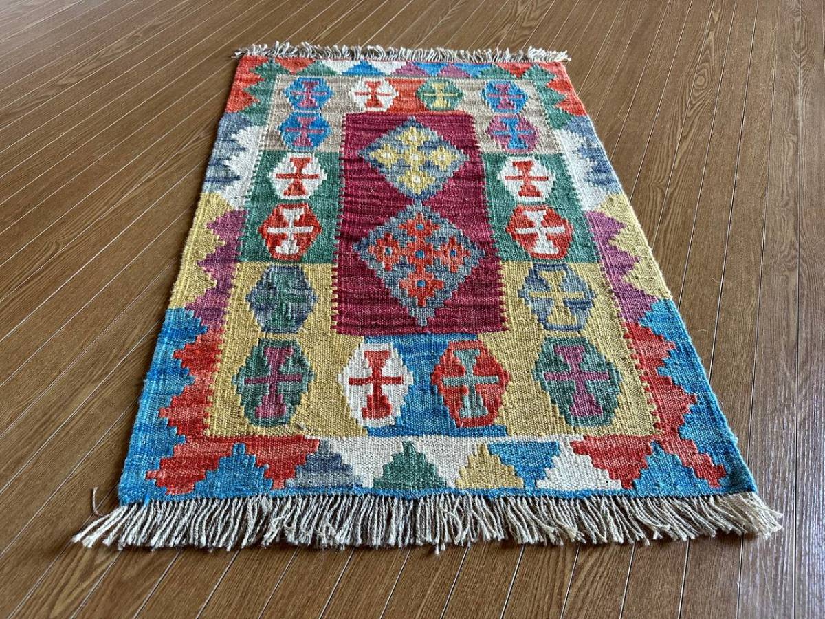 【89 ｘ 66】イラン直輸入★シーラーズ産キリム・KILIM■2930-12-H_画像3