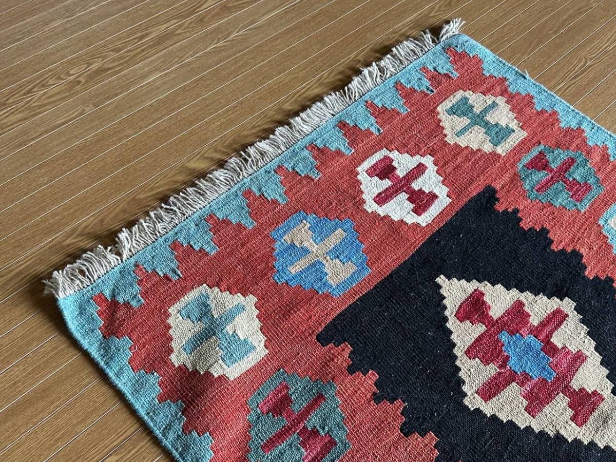 【144ｘ 103】イラン直輸入★シーラーズ産キリム・KILIM■2945-24-H_画像2