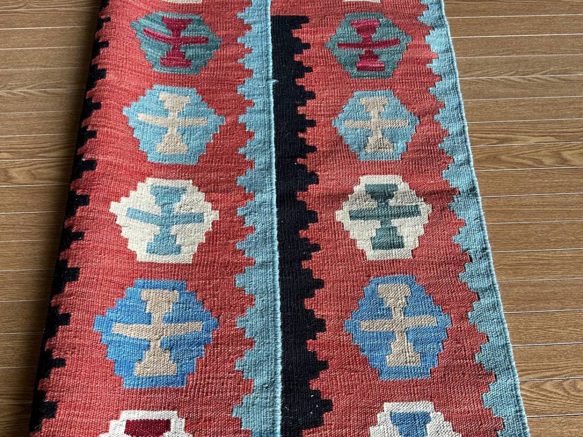 【144ｘ 103】イラン直輸入★シーラーズ産キリム・KILIM■2945-24-H_画像10