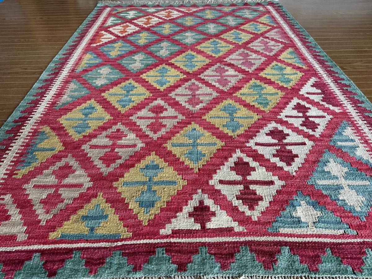 【180ｘ 128】イラン直輸入★シーラーズ産キリム・KILIM■3004-36-H_画像4