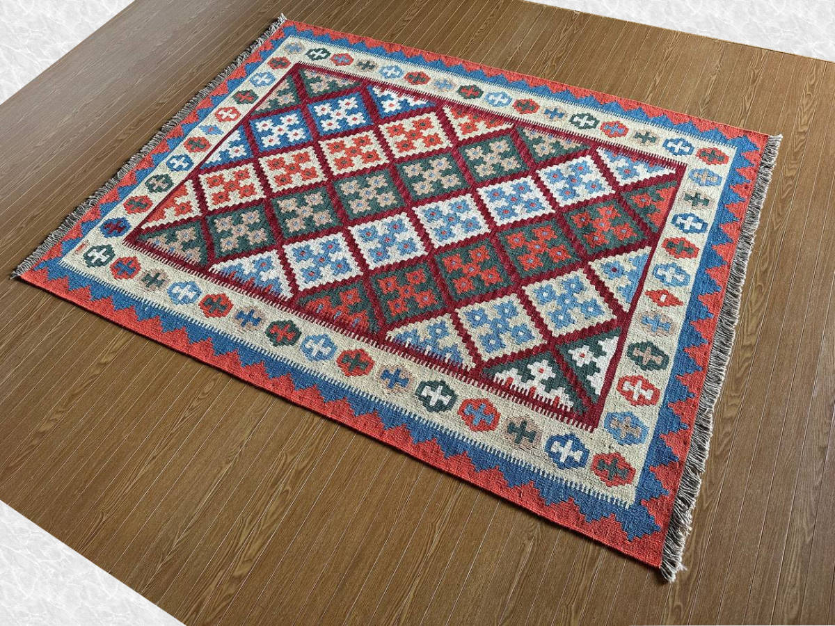 【202ｘ 155】イラン直輸入★シーラーズ産キリム・KILIM■3038-50-H_画像1