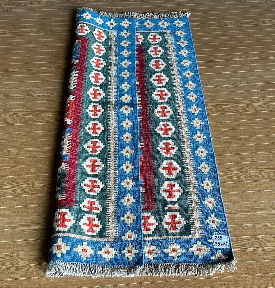 【156ｘ 108】イラン直輸入★シーラーズ産キリム・KILIM■2944-24-H_画像9