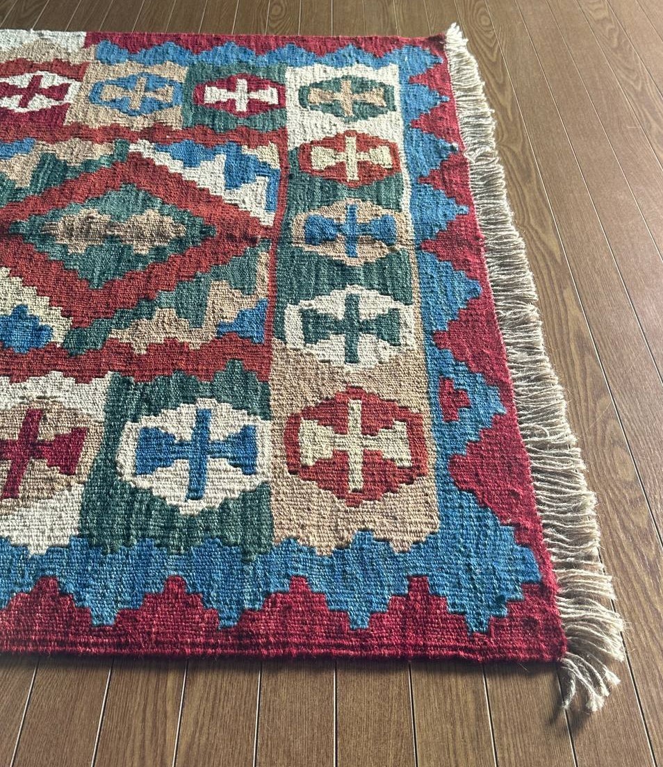 【150ｘ 103】イラン直輸入★シーラーズ産キリム・KILIM■2953-24-H_画像6