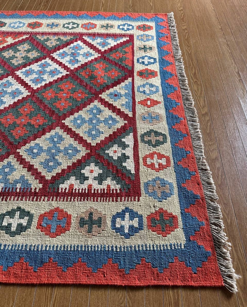 【202ｘ 155】イラン直輸入★シーラーズ産キリム・KILIM■3038-50-H_画像6