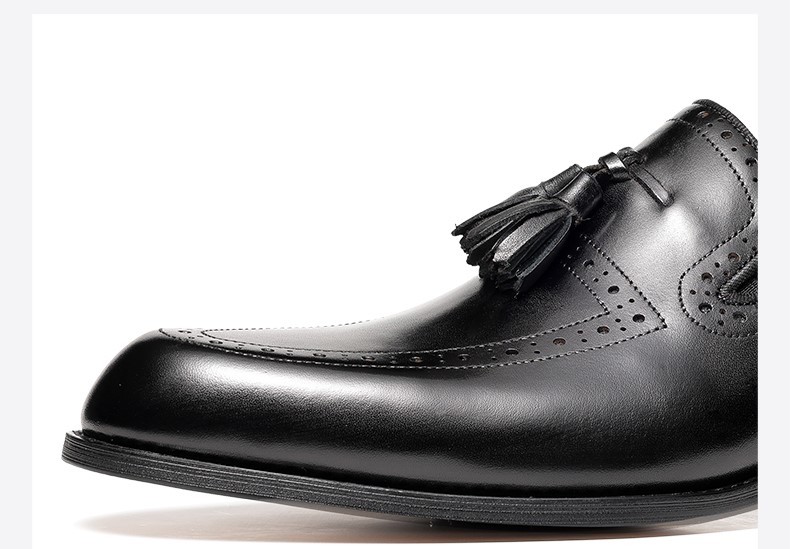 NEW♪新品ローファー メンズ ビジネスシューズ紳士靴 本革 タッセル ローファー ♪ ブラック 　SE25.5cm_画像2