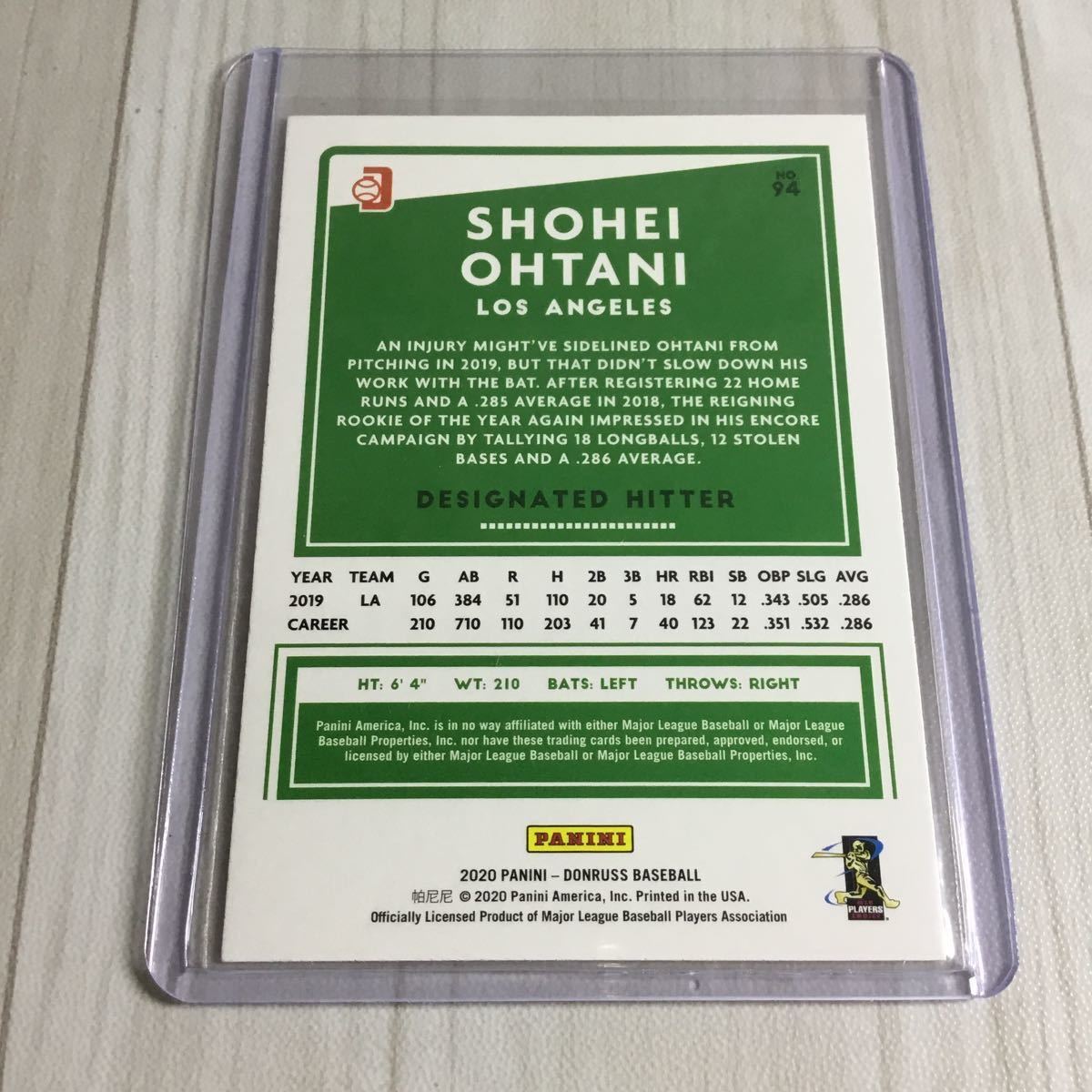 大谷翔平 PANINI DONRUSS #94. 0589 MLB エンゼルス_画像4