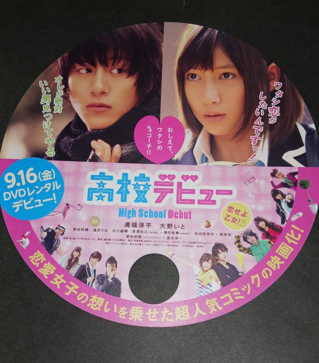 レア!非売品、未使用『映画 高校デビュー 溝端淳平 大野いと 宣伝用うちわ』_画像1