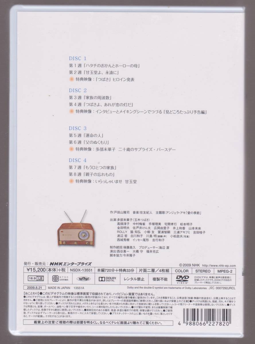 未開封品(DVD) 『連続テレビ小説 つばさ 完全版』 DVD-BOX 全26週 多部