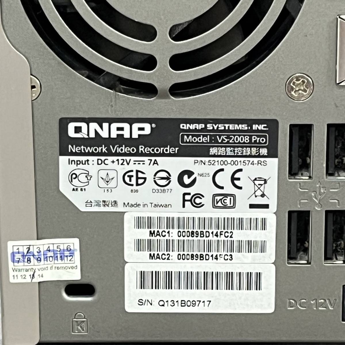 ジャンク品】QNAPキューナップ VioStor VS-2008 pro ネットワーク