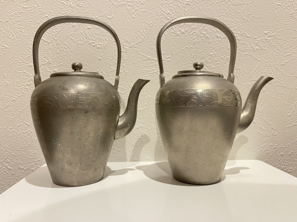 1円スタート酒燗器錫製? 酒器茶器茶道具急須ちろり熱燗アンティーク