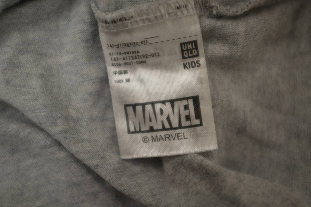 【送料無料】MARVEL　マーベル　Tシャツ　150ｃｍ　２枚組　グレー、黒　子供　ジュニア　アイアンマン　スパイダーマン　他