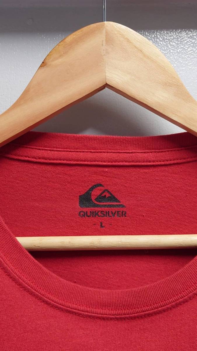 QUIKSILVER ロゴ プリント Tシャツ レッド L 半袖 クイックシルバー_画像2