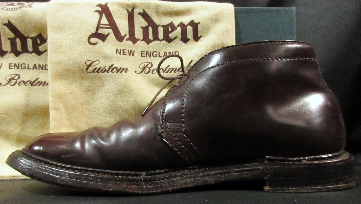 定価189,200円 オールデン ALDEN ホーウィン社 コードバン チャッカ レザーブーツ 1339 馬革 革靴 Horween Genuine Shell Cordovan 難有_画像3