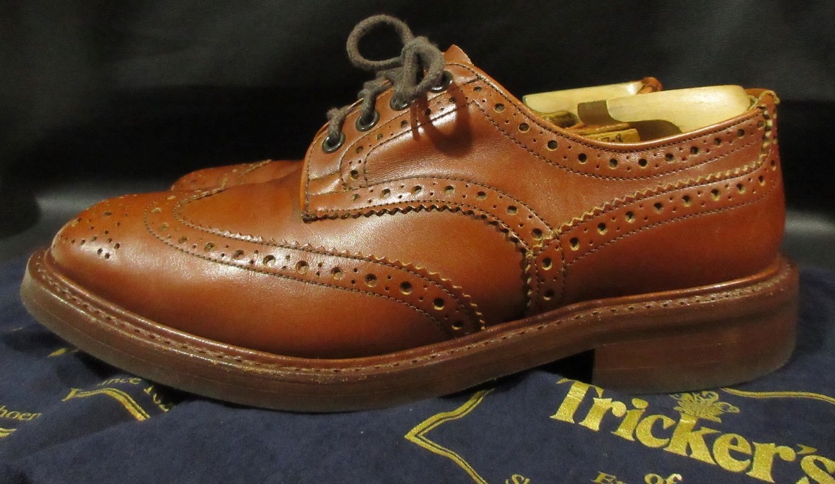 定価12万1,000円 トリッカーズ バートン カントリー Tricker's M5633 BOURTON Country ドレス シューズ ウイングチップ ブラウン 革靴_画像2