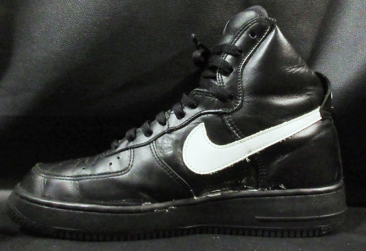 ナイキ エアフォース 1 ハイ ブラック NIKE AIR FORCE 1 HIGH 624038-011 27.5 スニーカー 難有_画像3